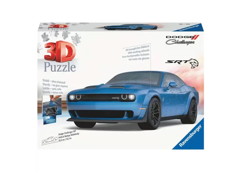 puzzle 3d 163 piezas dodge challenger azul ( ravensburger - 11283 )