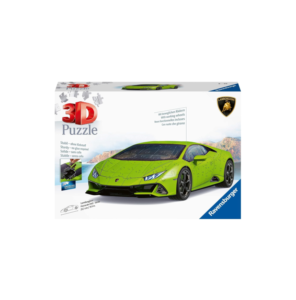 puzzle 3d 156 piezas lamborghini huracan verde ( ravensburger -11559 )