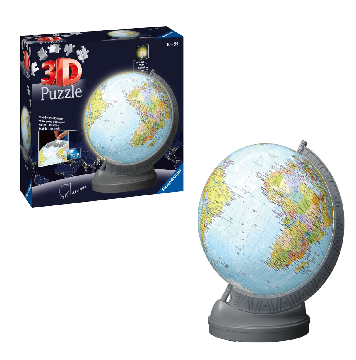 puzzle 3d 540 piezas globo night edition ( ravensburger - 11549 )