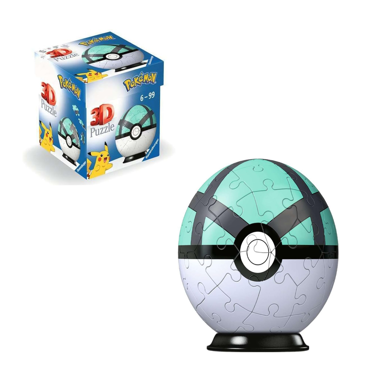 puzzle 3d 54 piezas pokemon net ball verde ( ravensburger - 11581 )