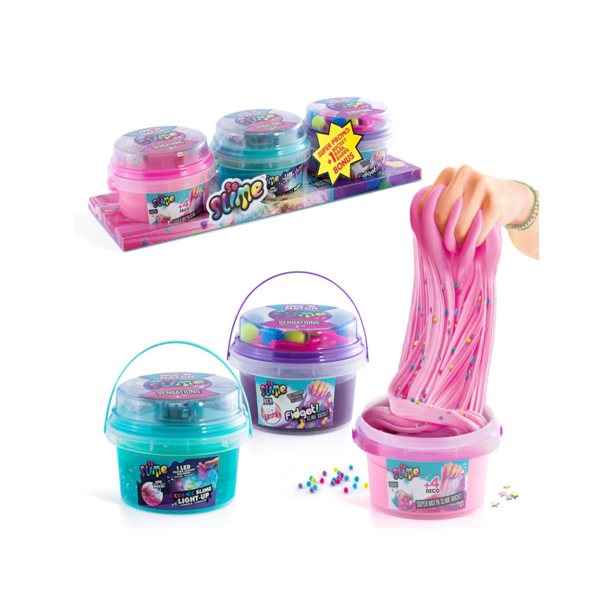 slime mix in pack 3 bucket  ( canal toys - ssc220 )