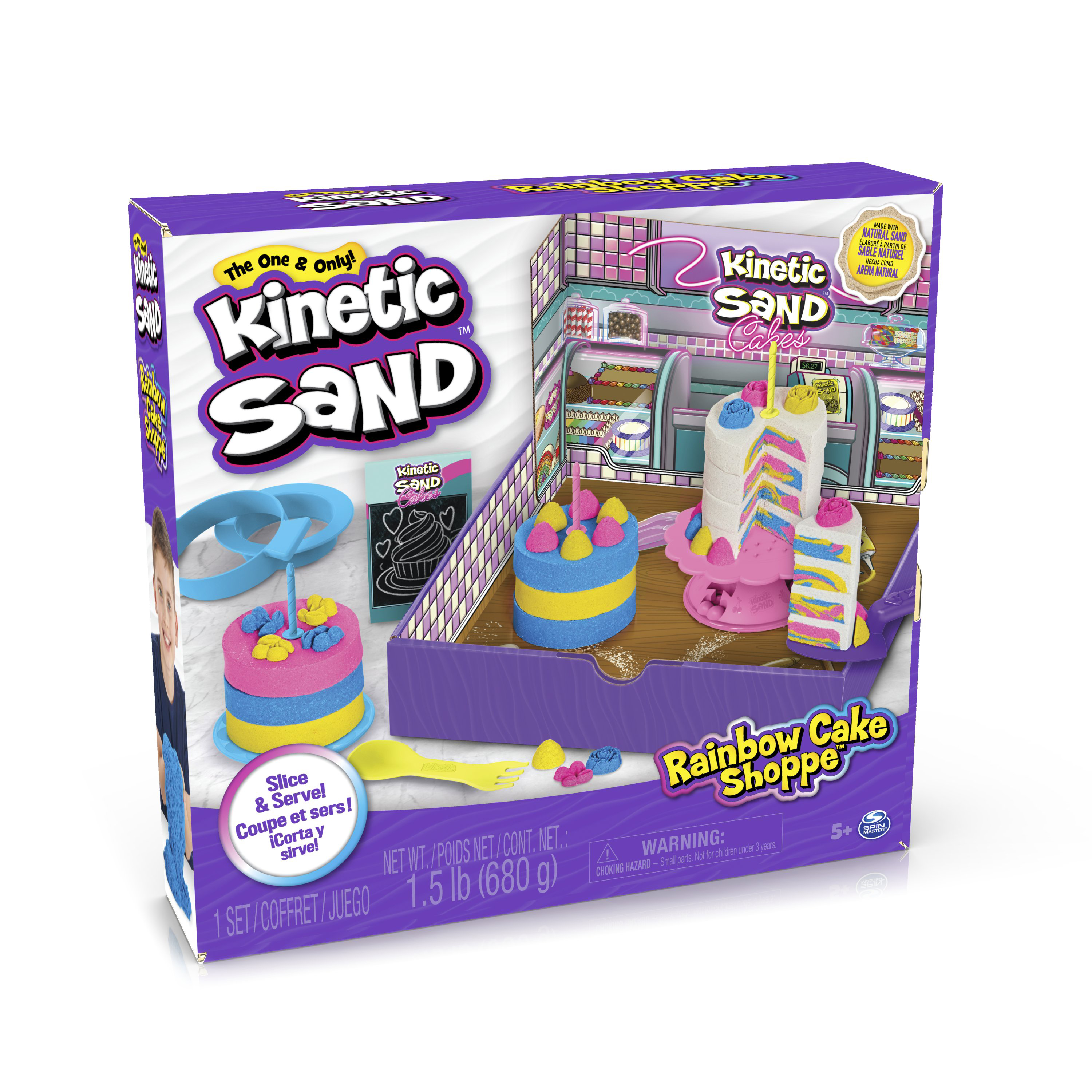 kinetic sand rainbow cake playset (spin master - 6068029)