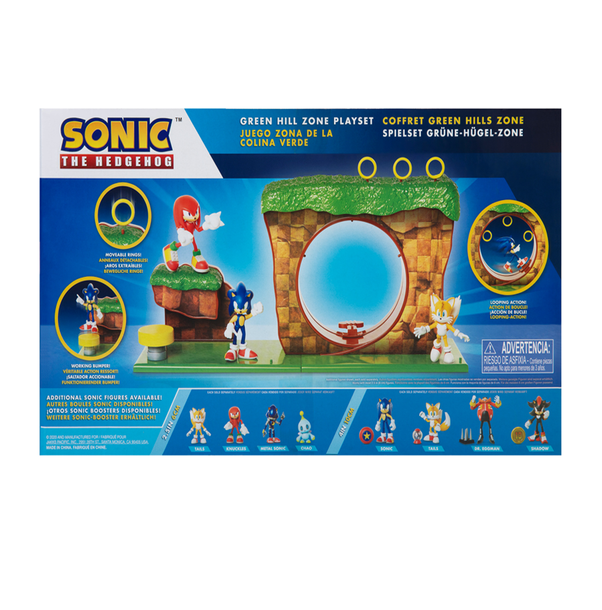 sonic playset colina verde con figura  (jakks pacific - 403934-rf2 )