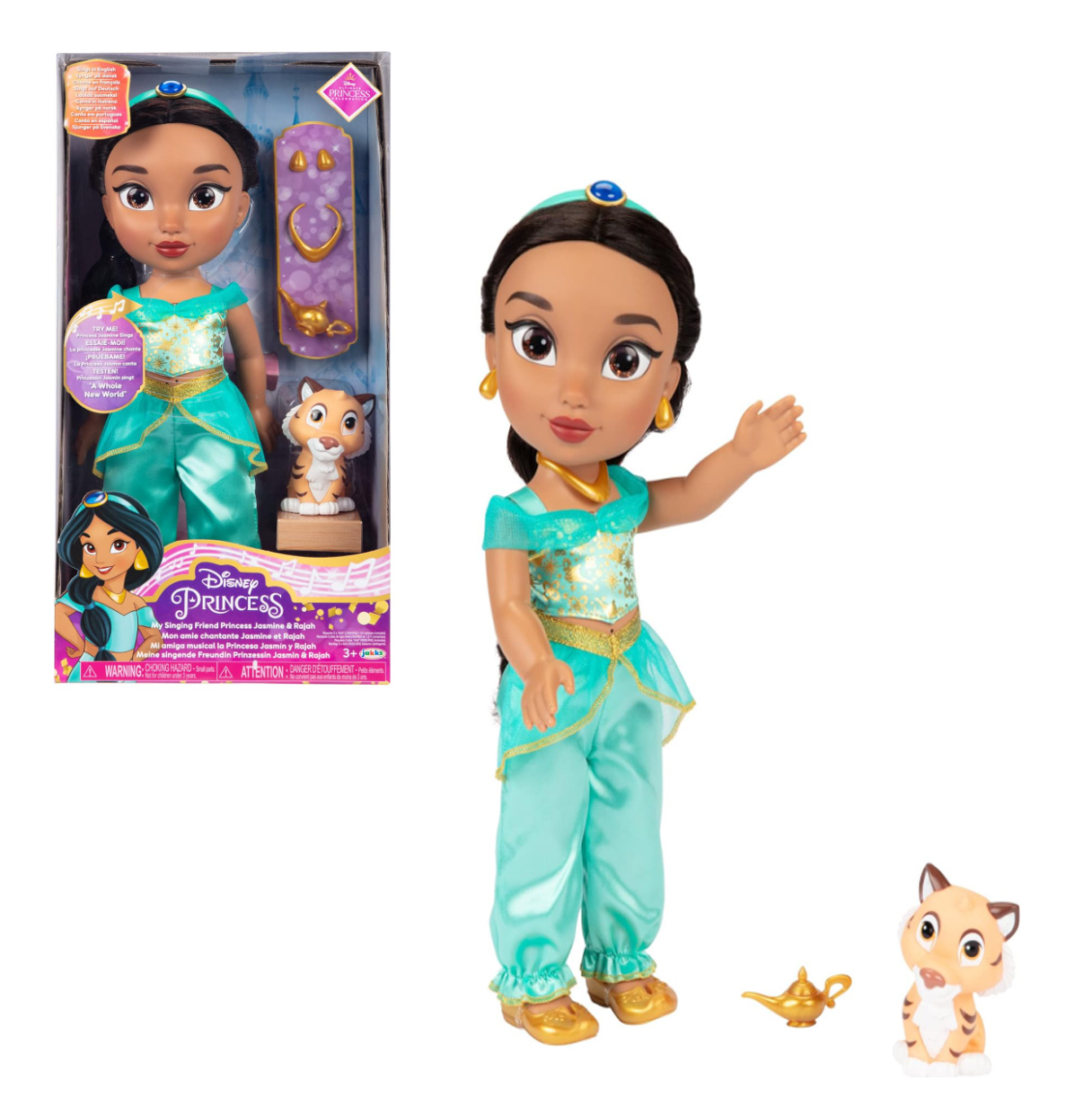 disney princess muñeca jasmine musical( jakks pacific - 223534-4 )
