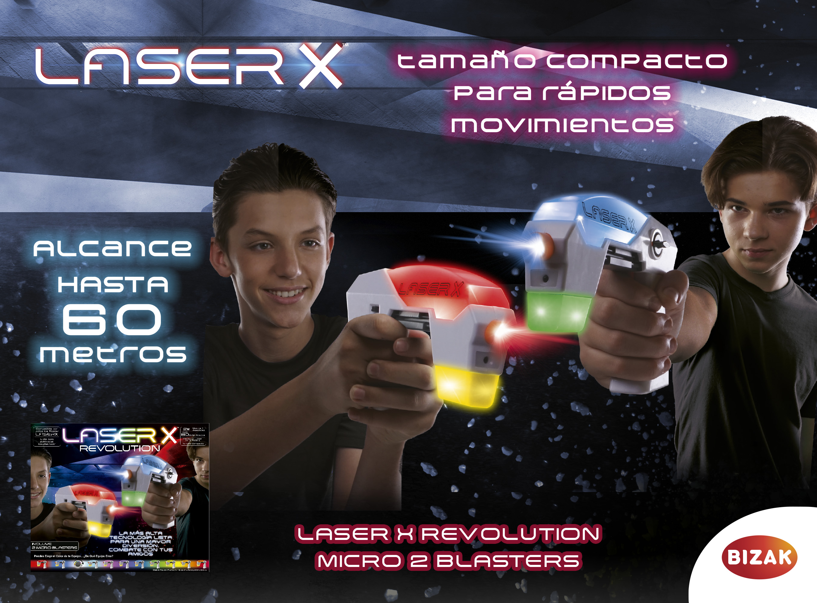 laser x revolution micro b2 blasters ( bizak 62948168)