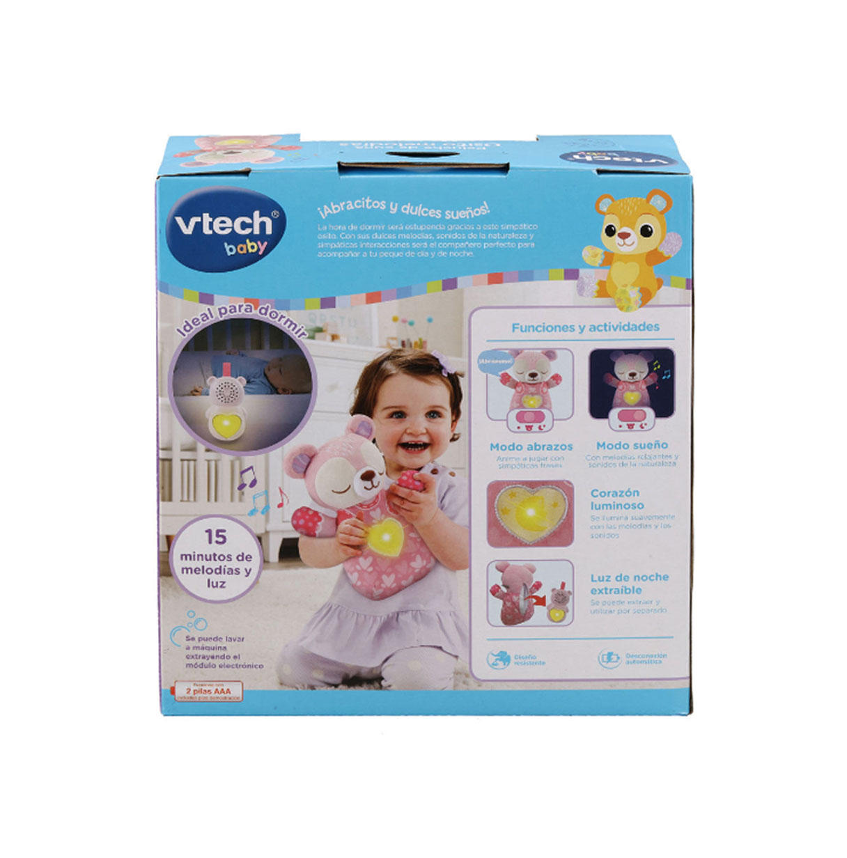 vtech peluche cuna osito melodias rosa   (539857).