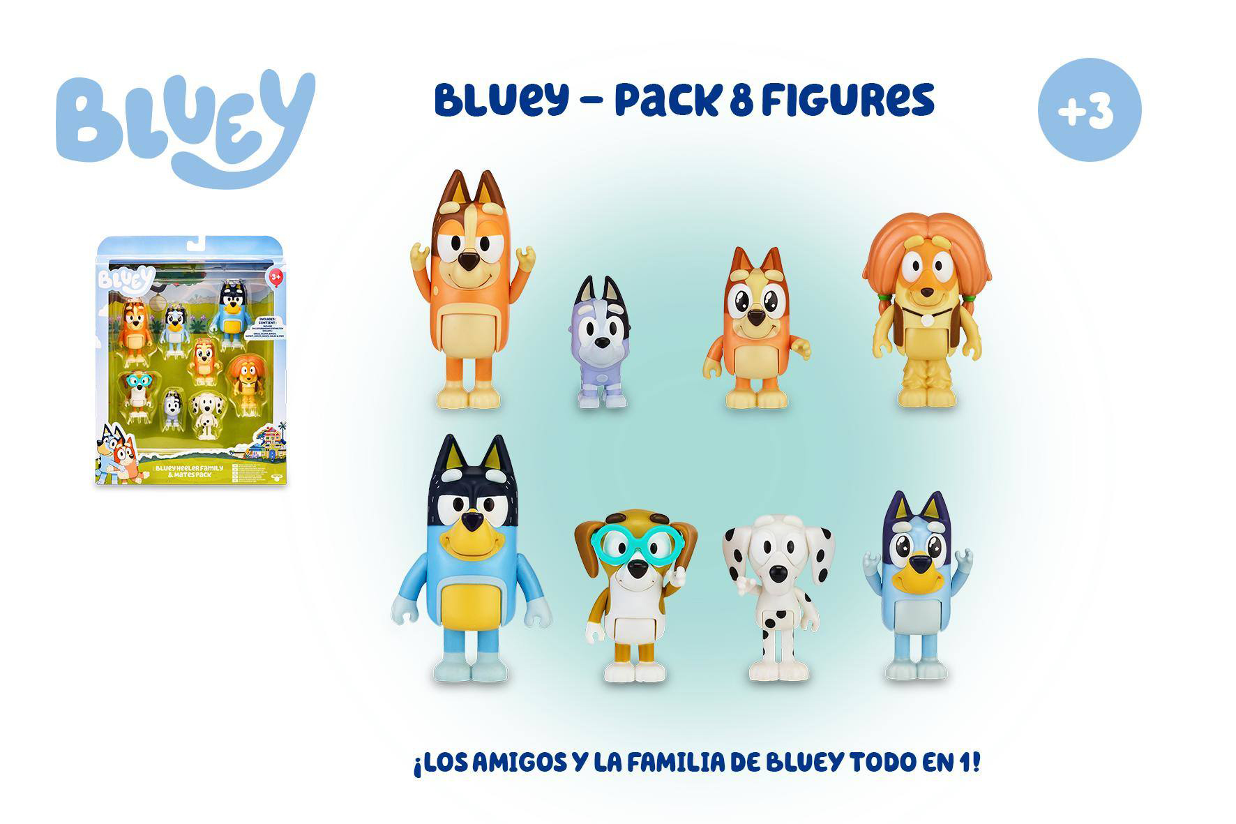 bluey pack 8 figuras (famosa - bly49000)