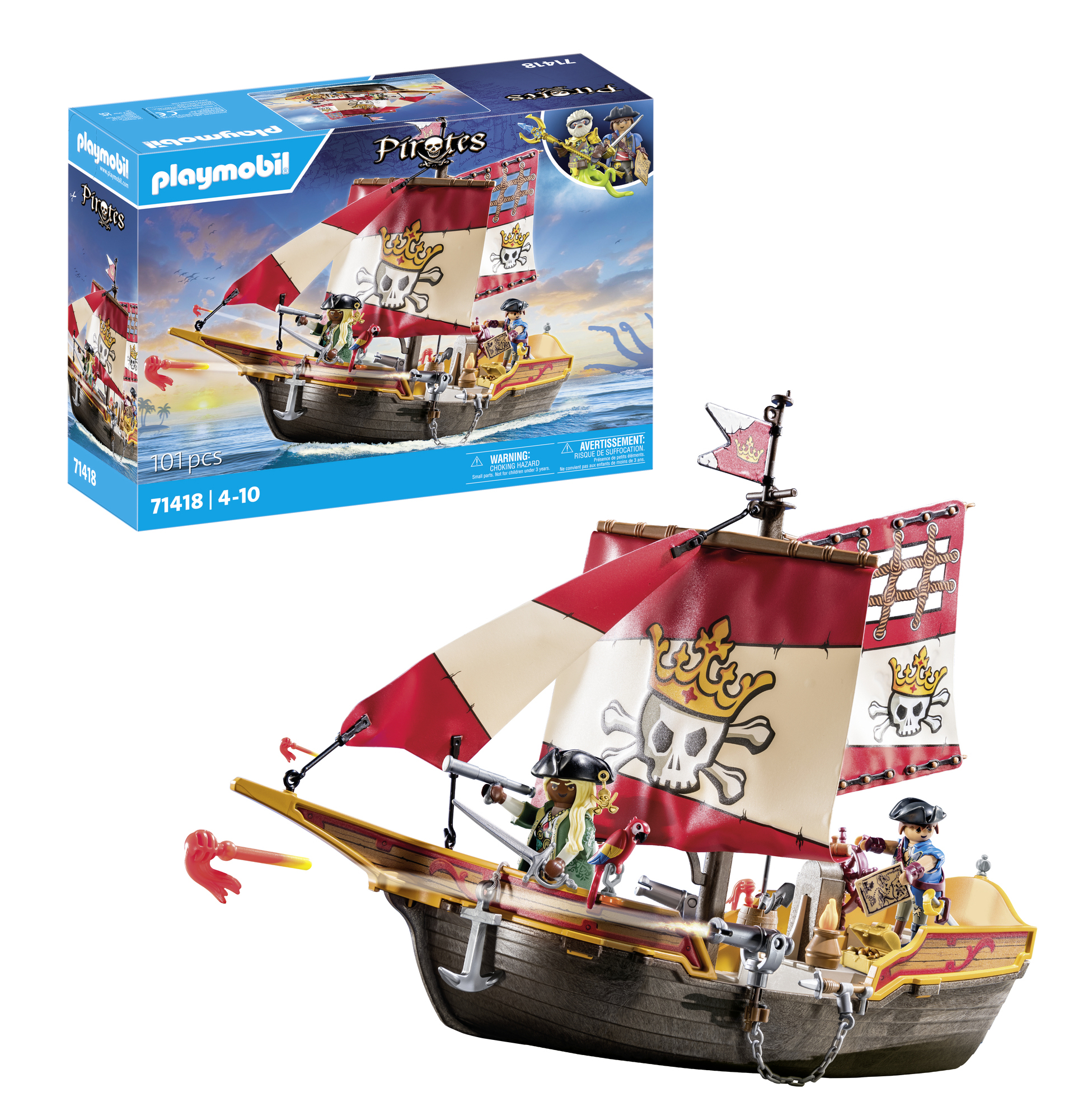 playmobil barco de piratas (71418)