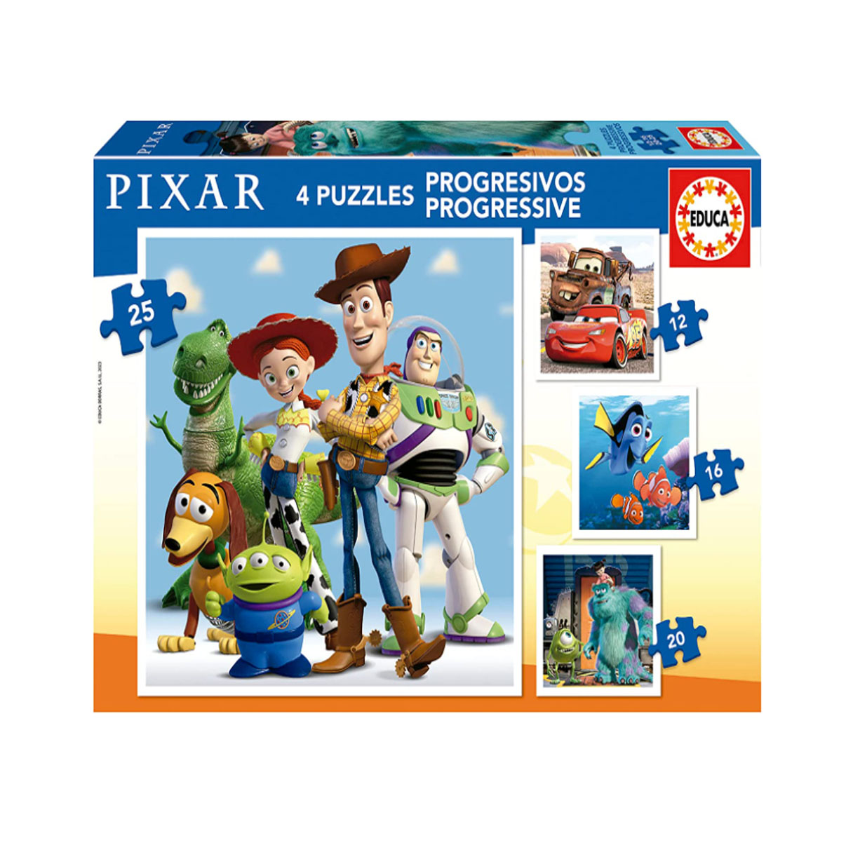 puzzle 4 progresivos disney pixar (educa - 19681)