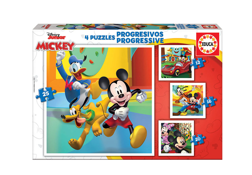 puzzle 4 progresivos mickey & friends  (educa - 19294)