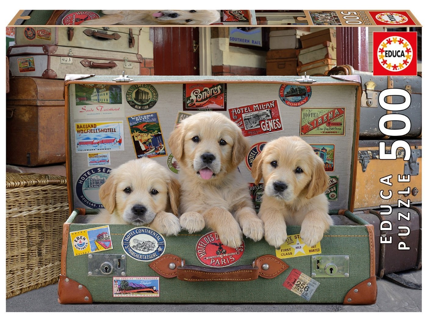 puzzle 500 pzas cachorros en el equipaje (educa - 17645)
