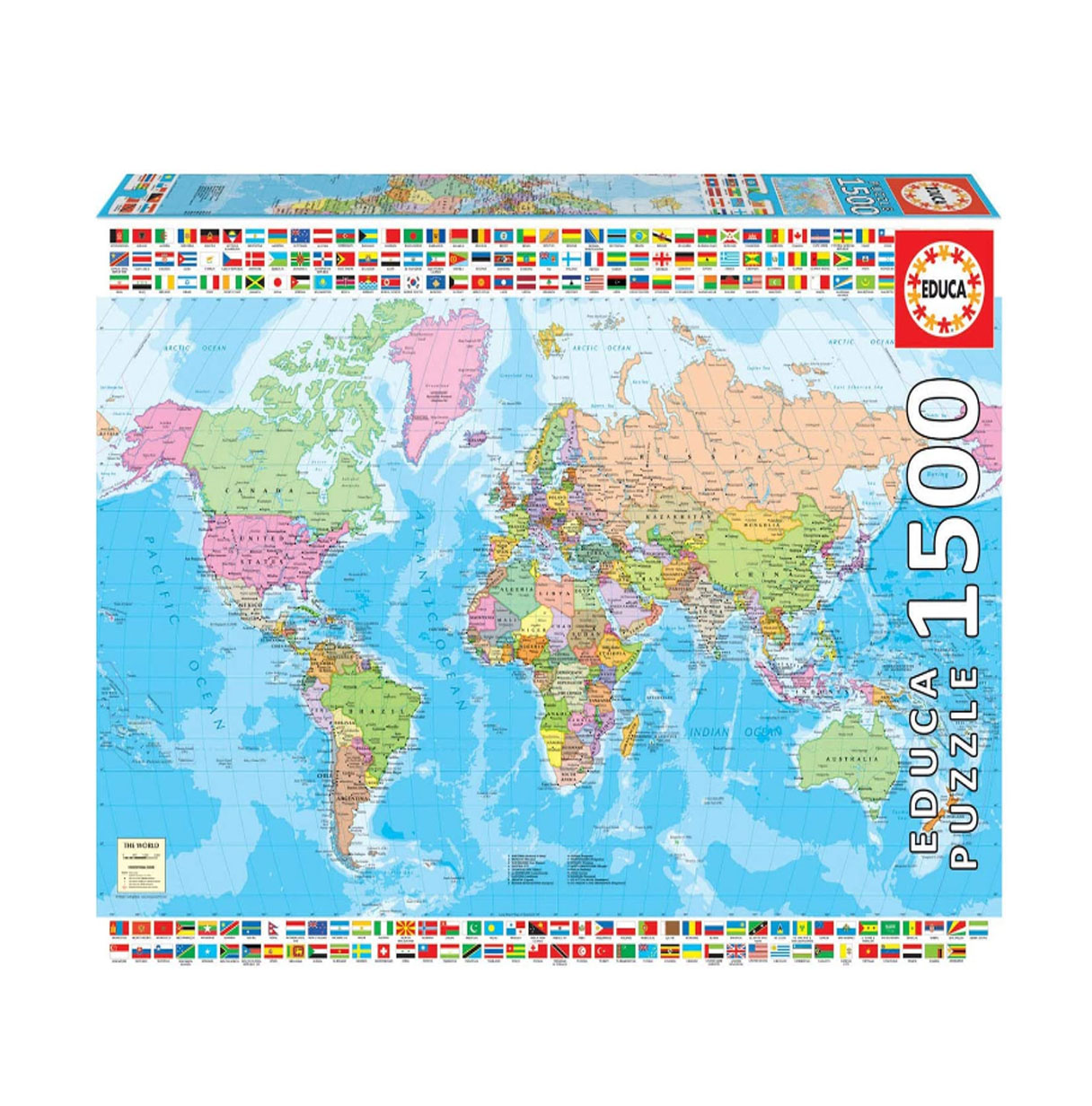 puzzle 1500 piezas mapamundi politico (educa - 18500)