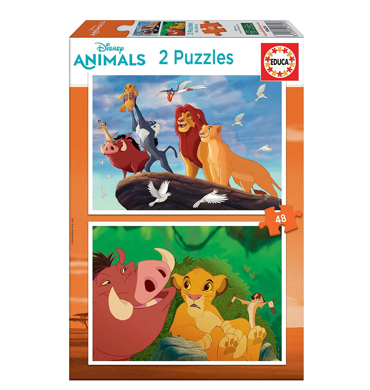 puzzle 2x48 piezas rey leon (educa - 18629)