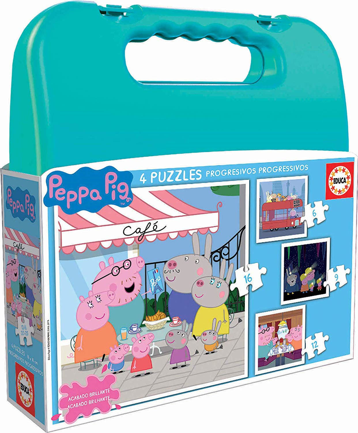 puzzle maleta progresivo peppa pig verde (educa - 18112)