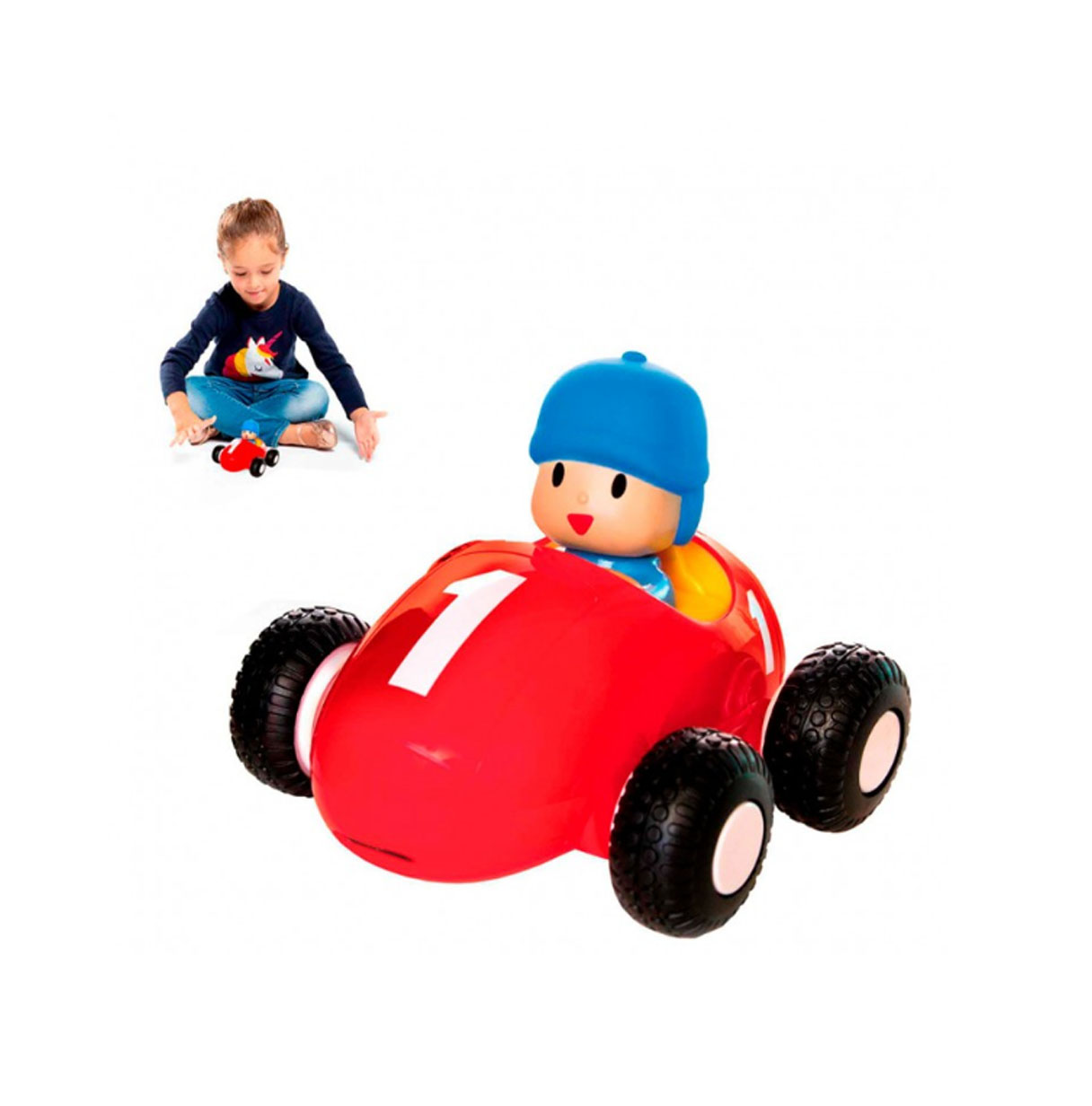 pocoyo coche de carreras traccion  ( bandai - to77450)