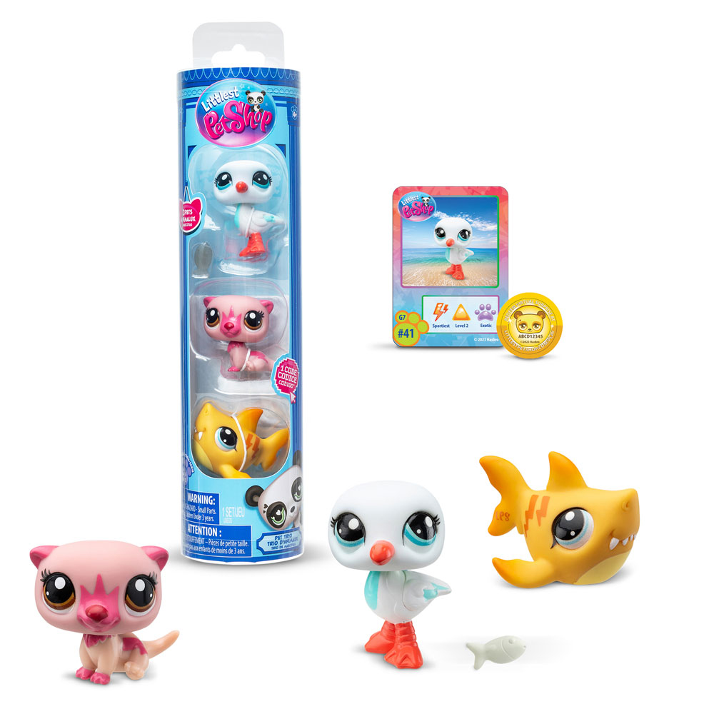 littlest pet shop pack 3 mascotas surtidas ( bf00550 )