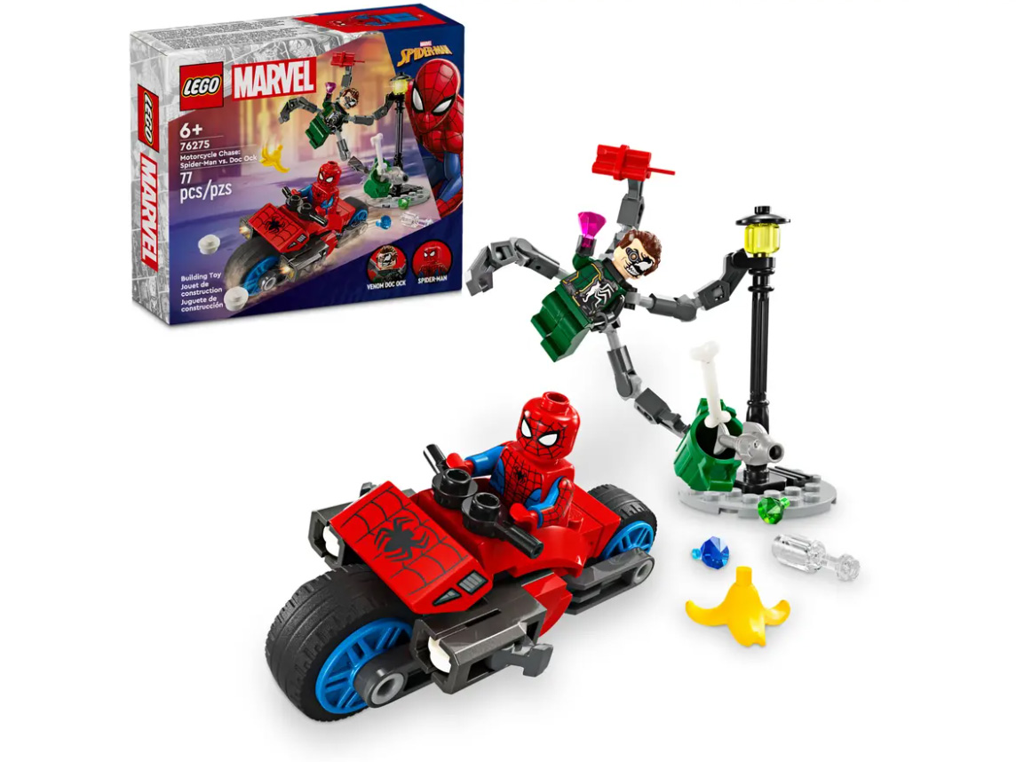 lego marvel persecucion moto spiderman (76275)