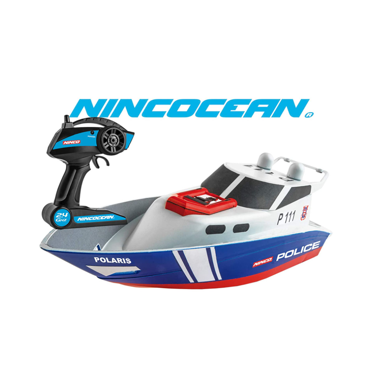 nincocean yate r/c police 2,4ghz ( fábrica de juguetes - nh99032)