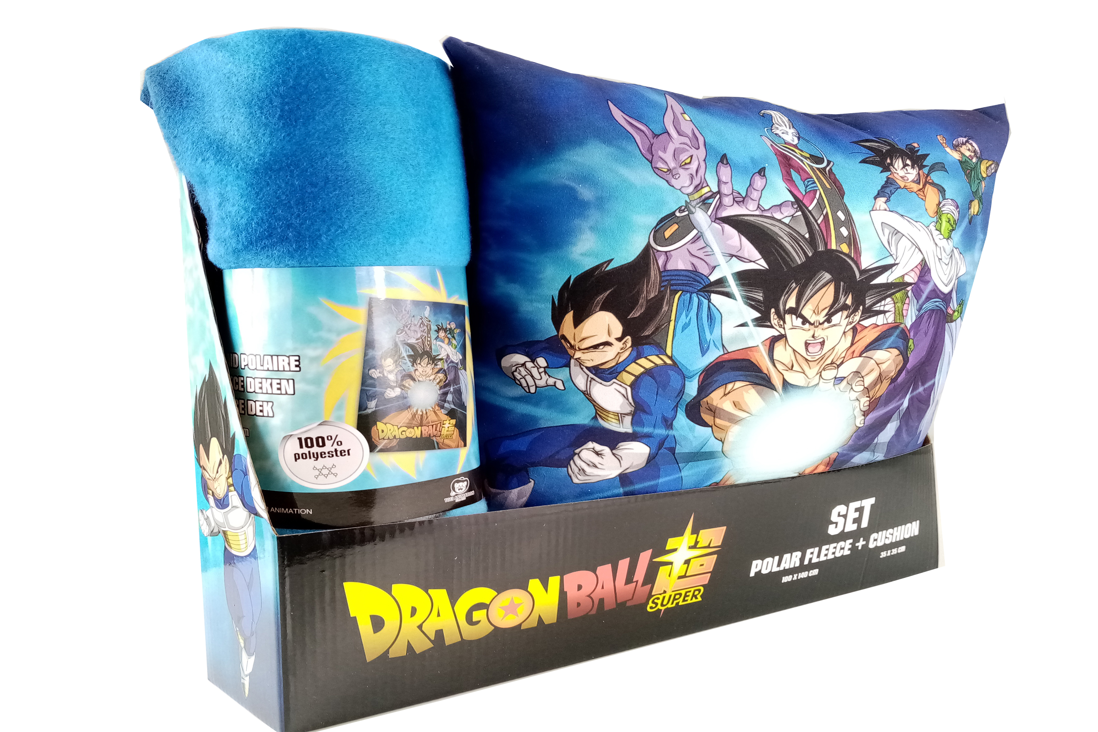 dragon ball set manta polar+cojin 35 cm