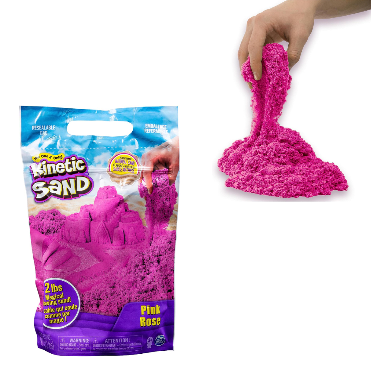 kinetic sand bolsa arena rosa    (spin master - 6047185)