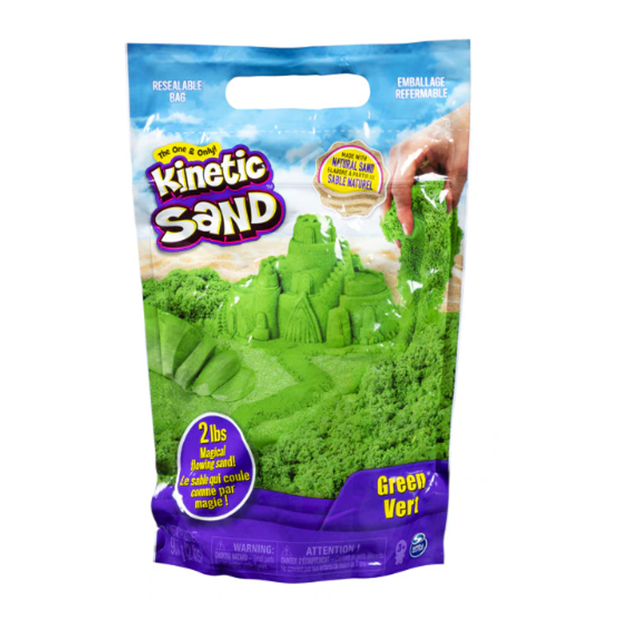 kinetic sand bolsa arena verde (spin master - 6061463)