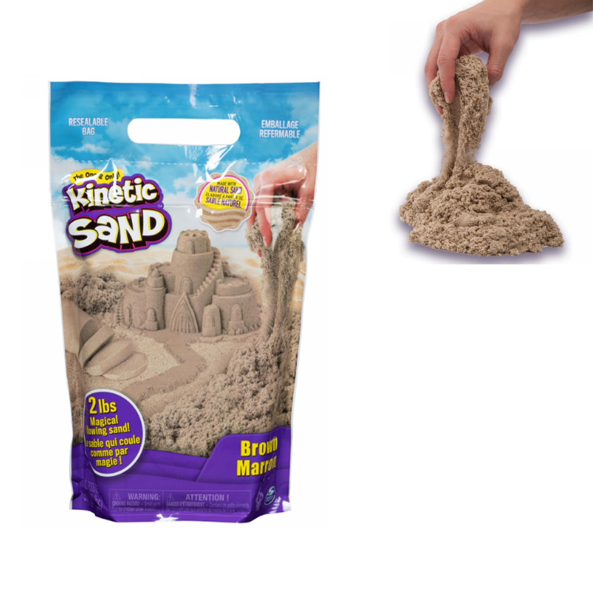 kinetic sand bolsa arena marron   ( spin master - 6053516)