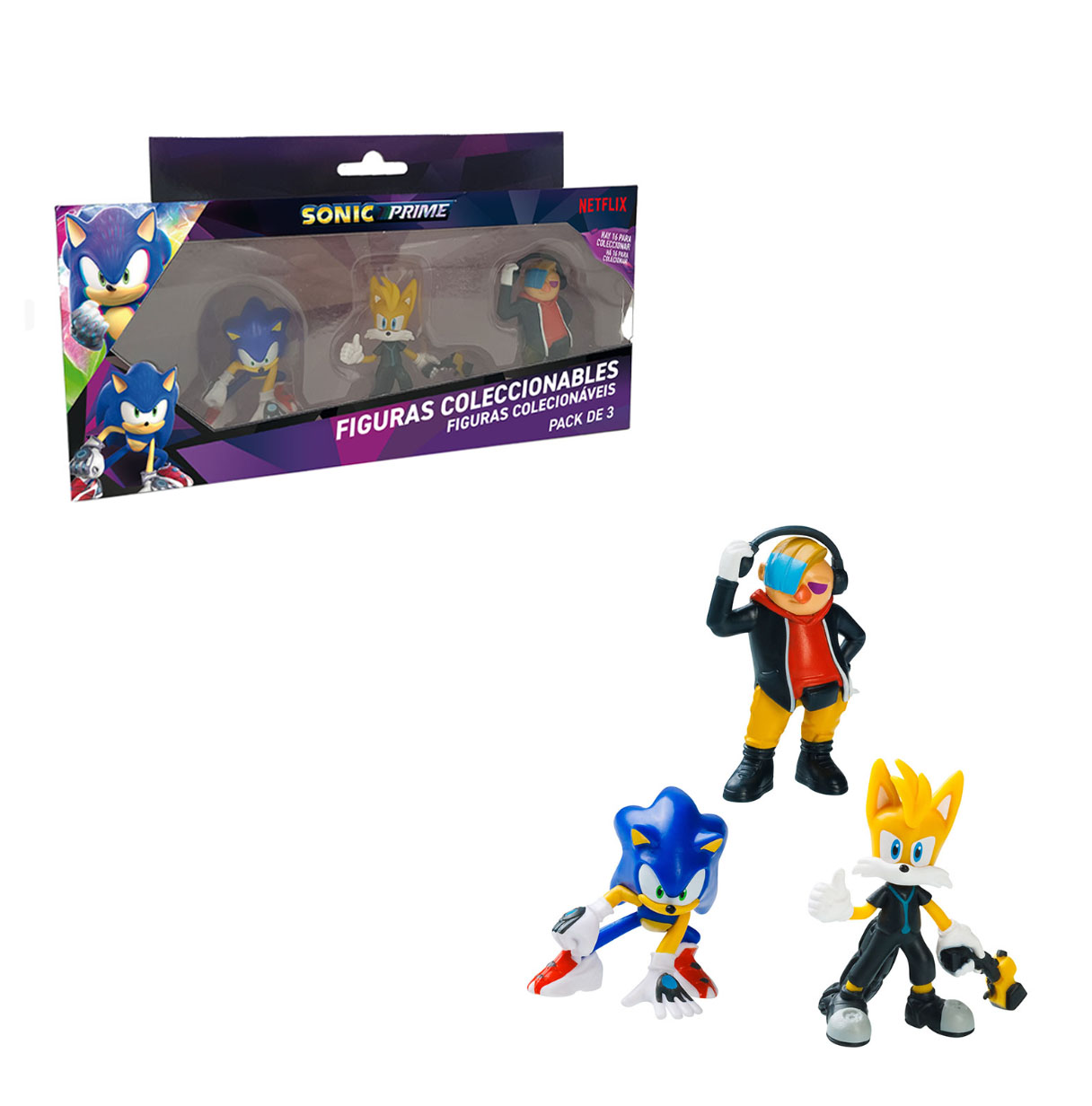 sonic figuras pack de 3 surtidas (bizak - 64112003 )