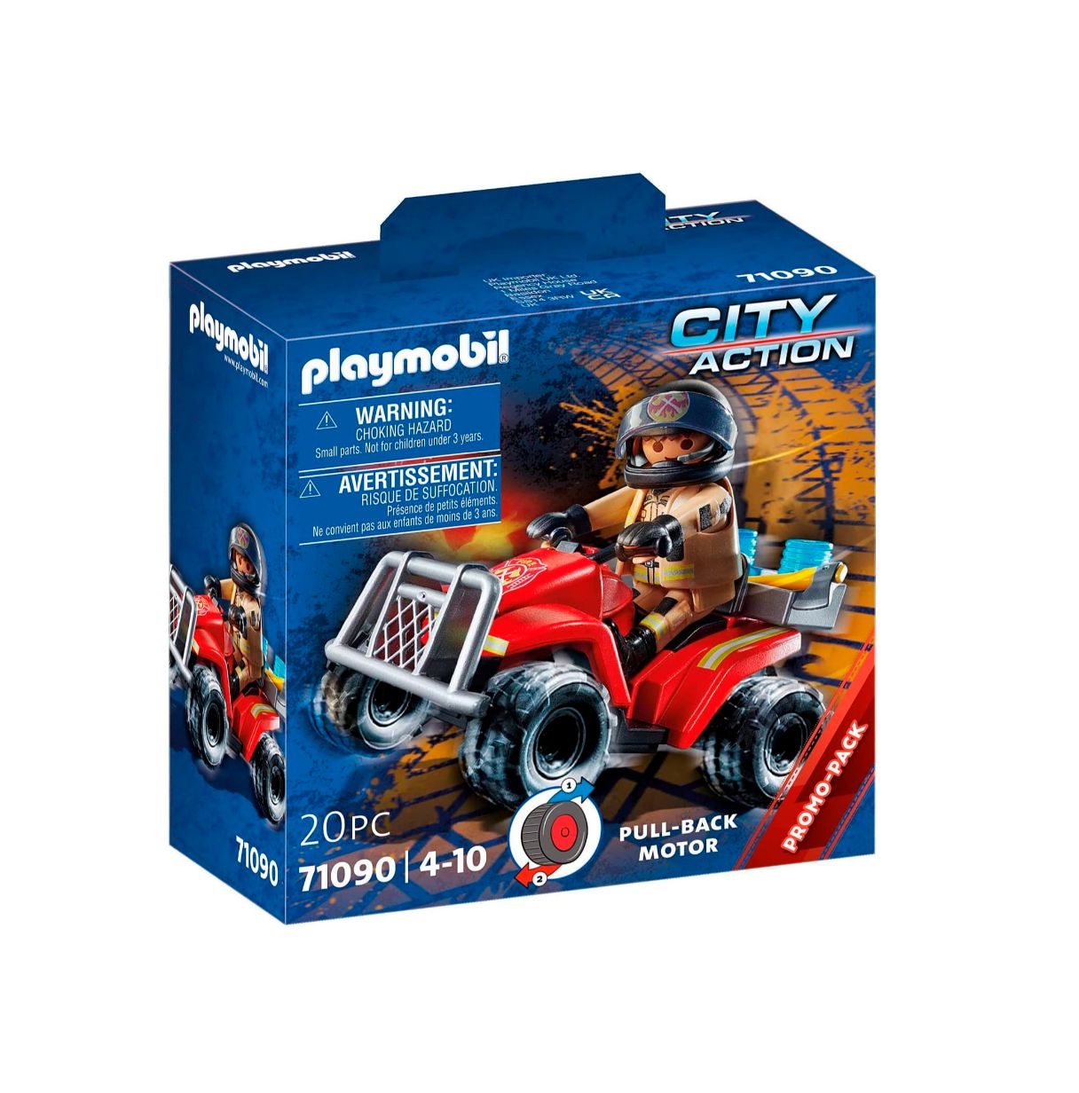 playmobil city action bomberos speed-quad (71090)