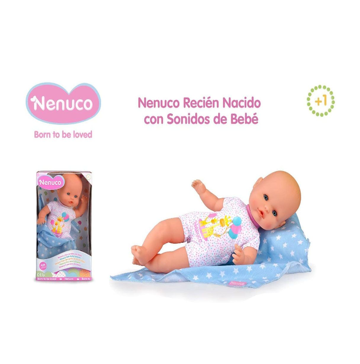 nenuco recién nacido - muñeco infantil con sonidos de bebé (famosa 700015452)