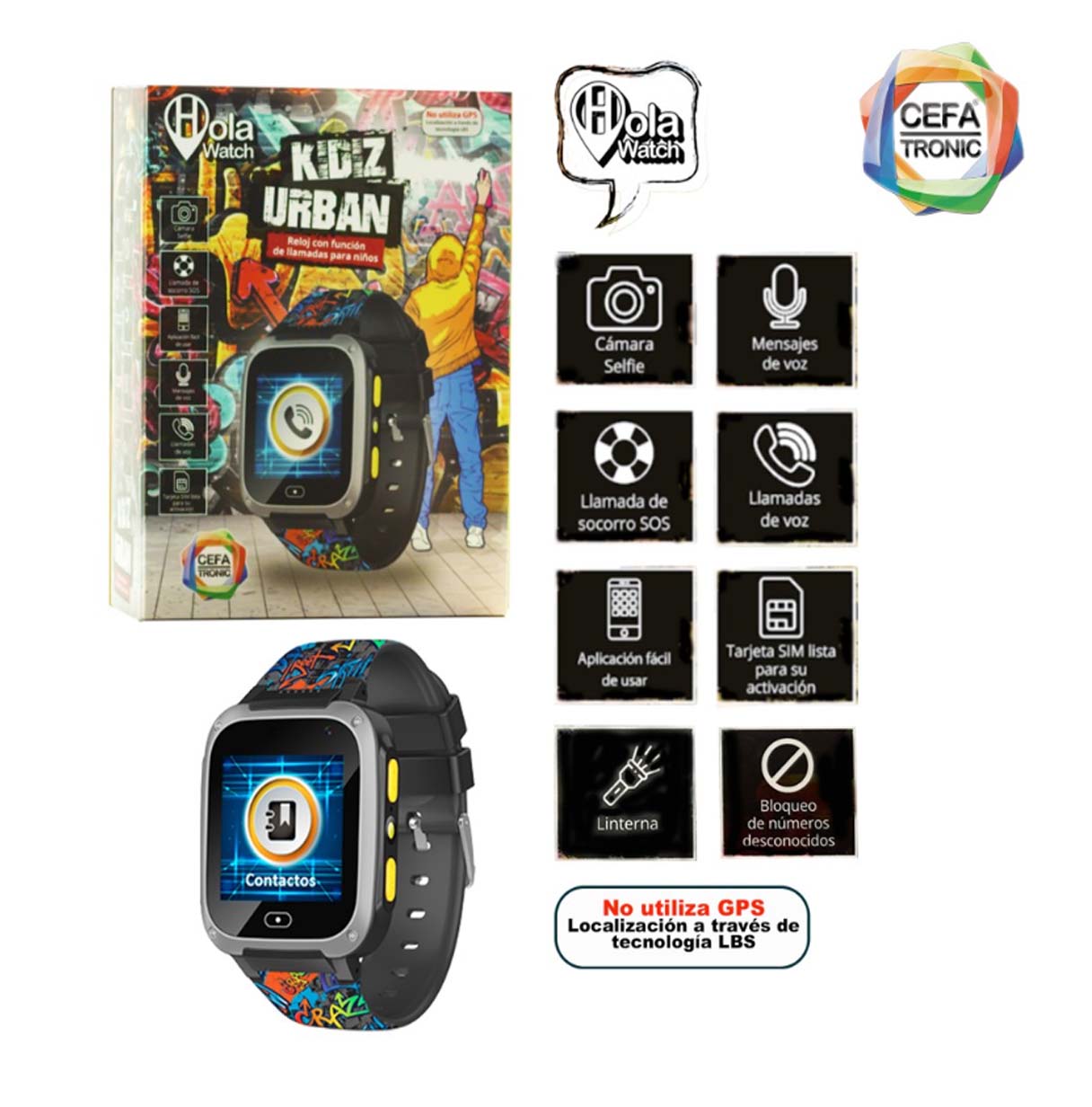 holawatch reloj inteligente urban black (cefa - 01130)