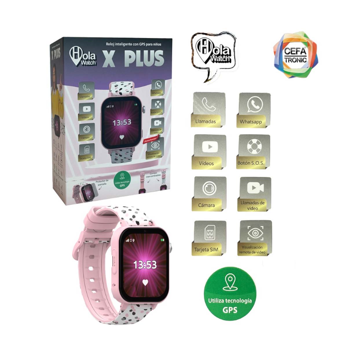 holawatch reloj inteligente x-plus pink ( cefa - 01137 )