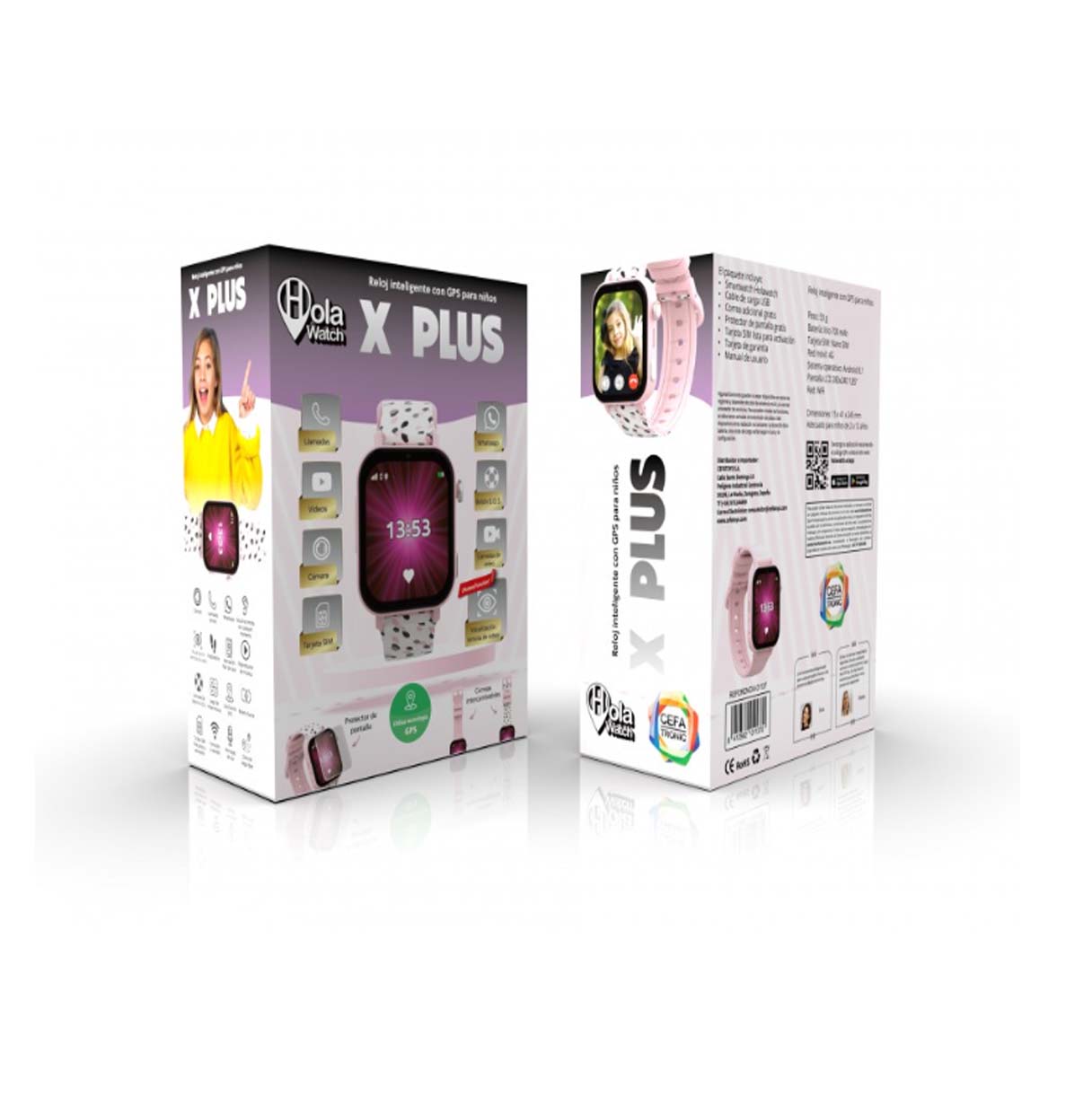 holawatch reloj inteligente x-plus pink ( cefa - 01137 )