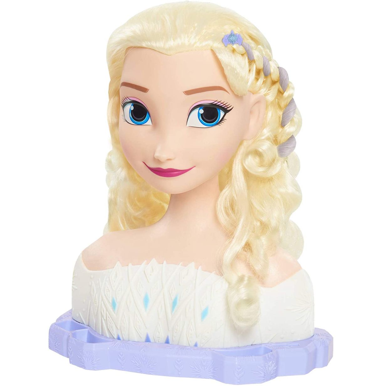 famosa busto elsa de frozen deluxe, para peinar y maquillar con 18 accesorios incluidos, frnd6000