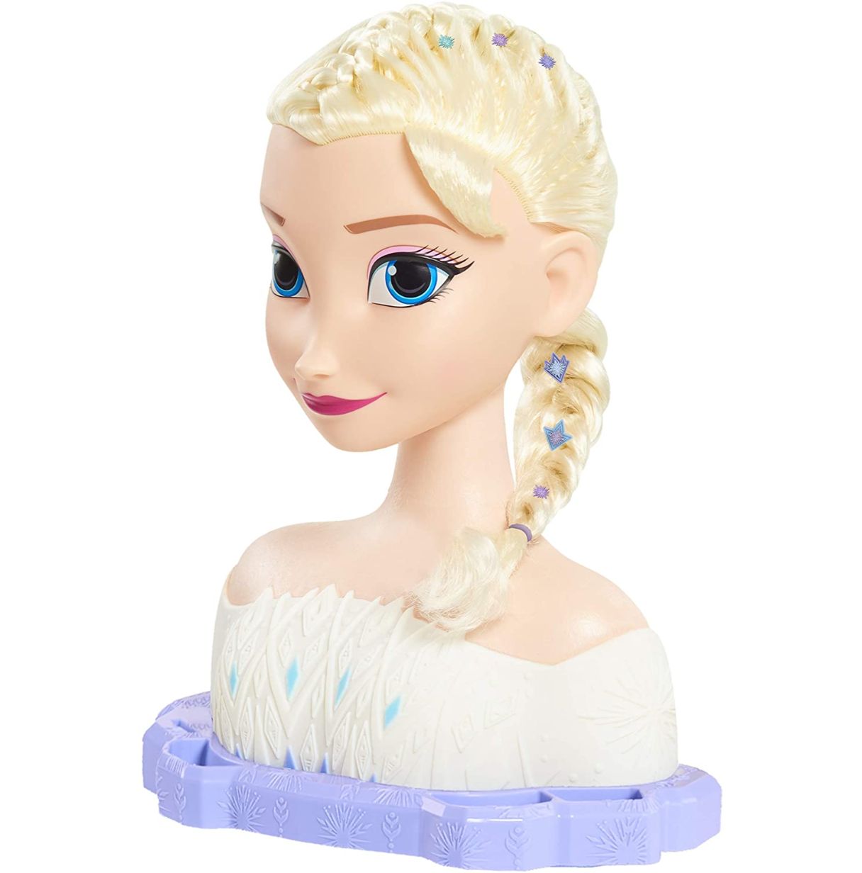 famosa busto elsa de frozen deluxe, para peinar y maquillar con 18 accesorios incluidos, frnd6000