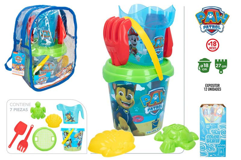 paw patrol mochila cubo playa completa ( color baby - 77373 )