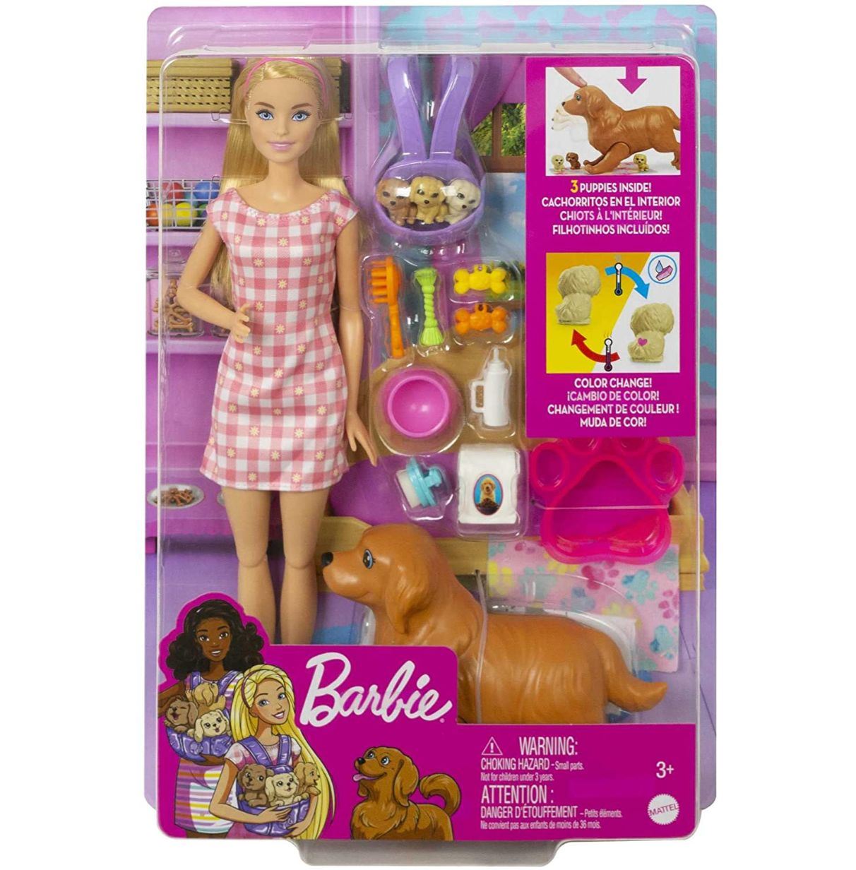 barbie perritos recien nacidos rubia ( mattel hck75)