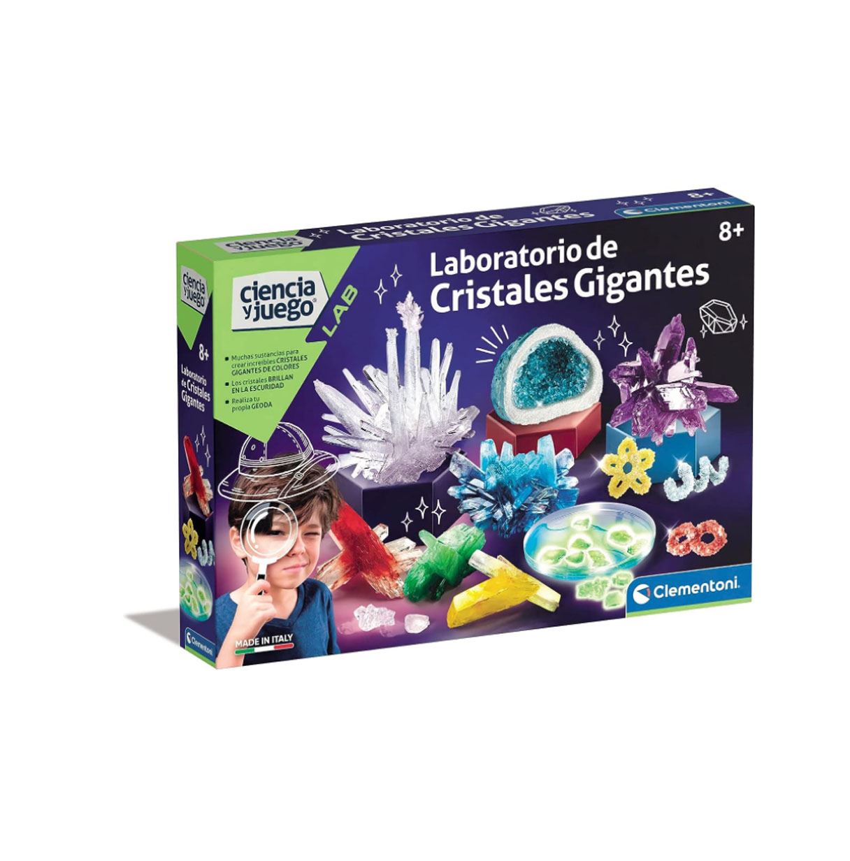 ciencia y juego laboratorio cristales