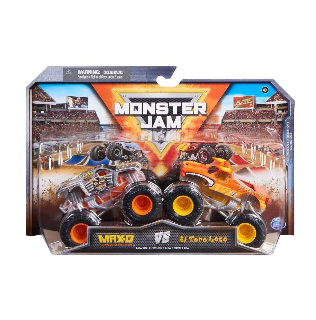 monster jam 1:64 max-d vs toro loco (spin master - 6066633)