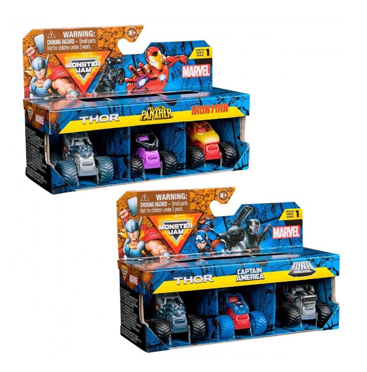 monster jam mini marvel pack de 3 (spin master - 6070229)