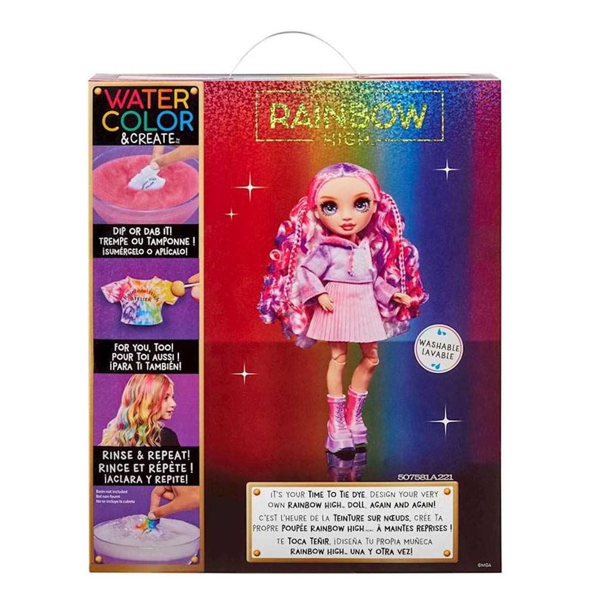 rainbow high muÑeca watercolor morado