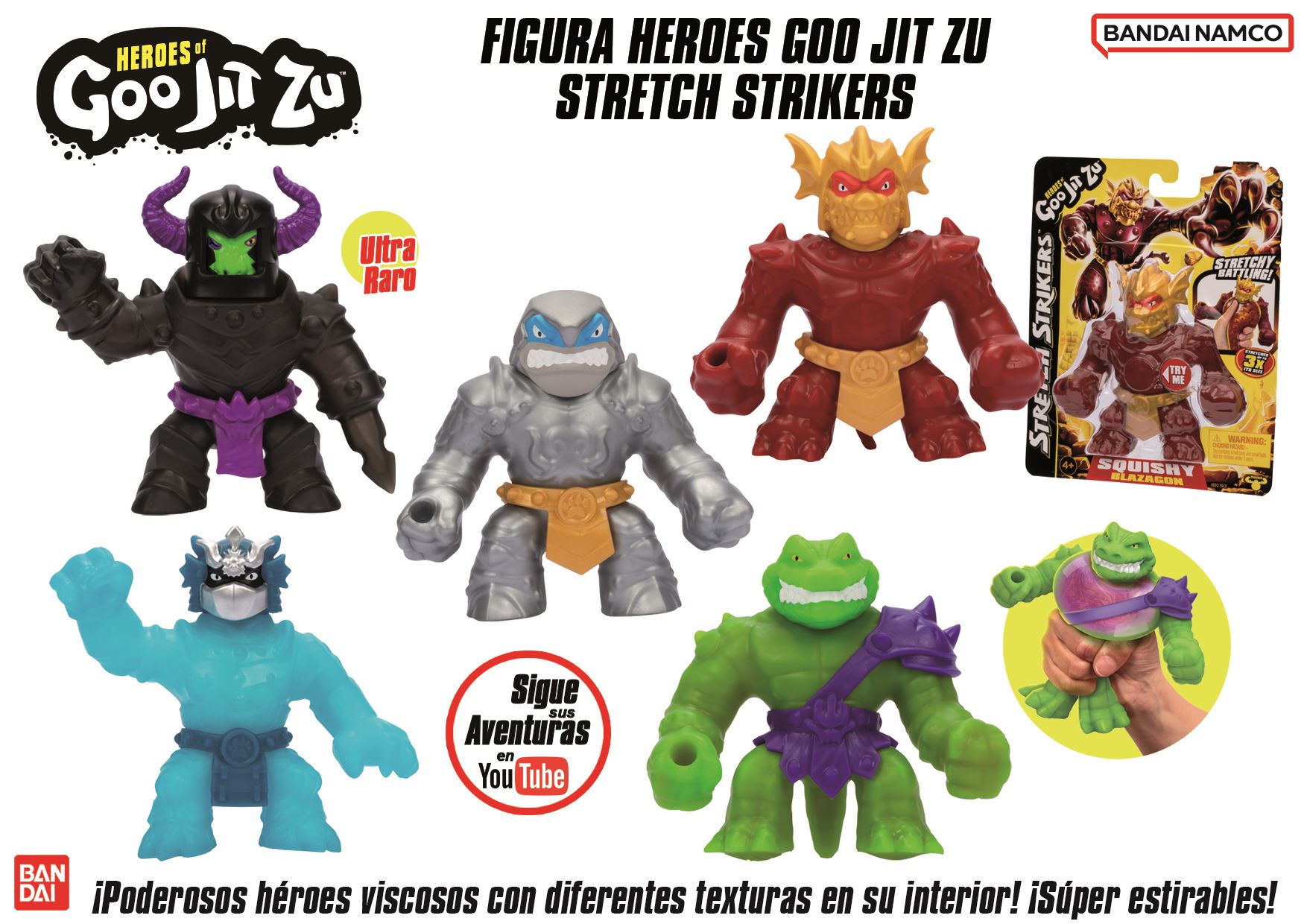 goo jit zu figura stretch striker ( bandai - co42779)