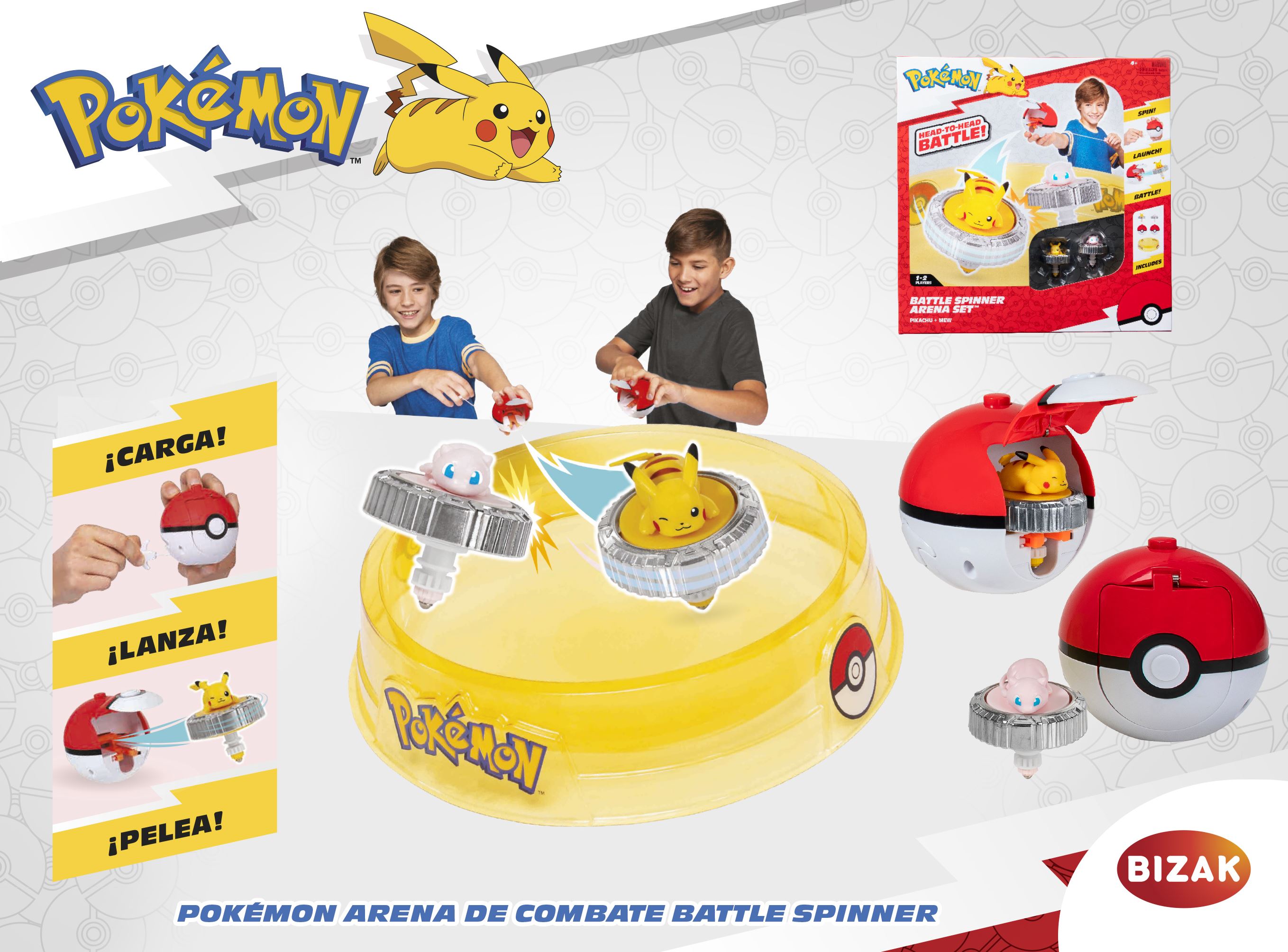 pokemon arena de combate battle spinner (bizak - 63224403)