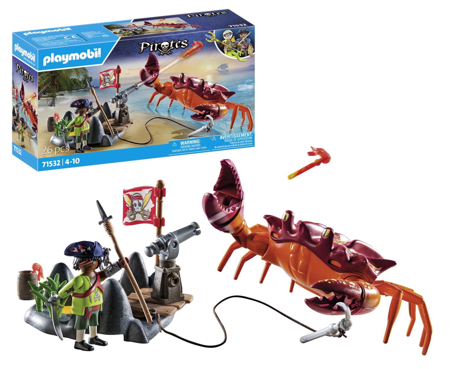 playmobil batalla con cangrejo gigante (71532)