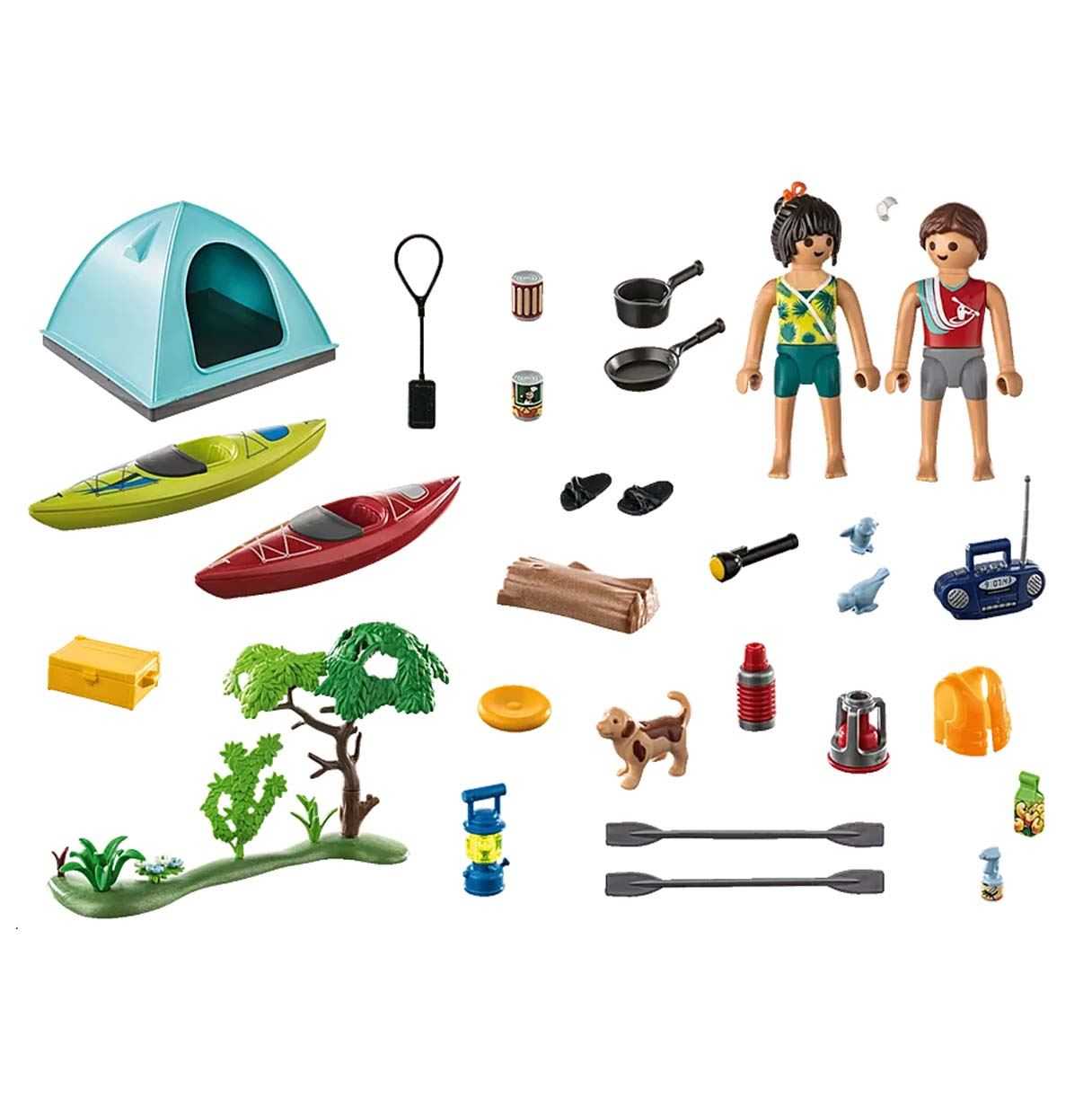 playmobil camping con hoguera (71425)