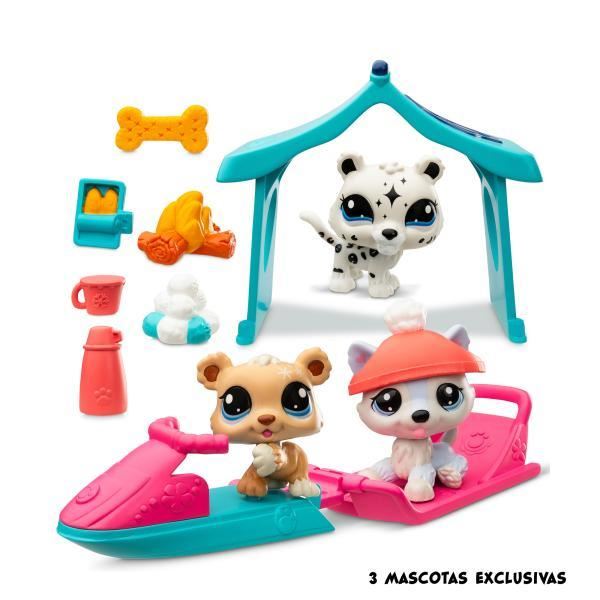 littlest pet shop snow day set (bandai- bf00534)