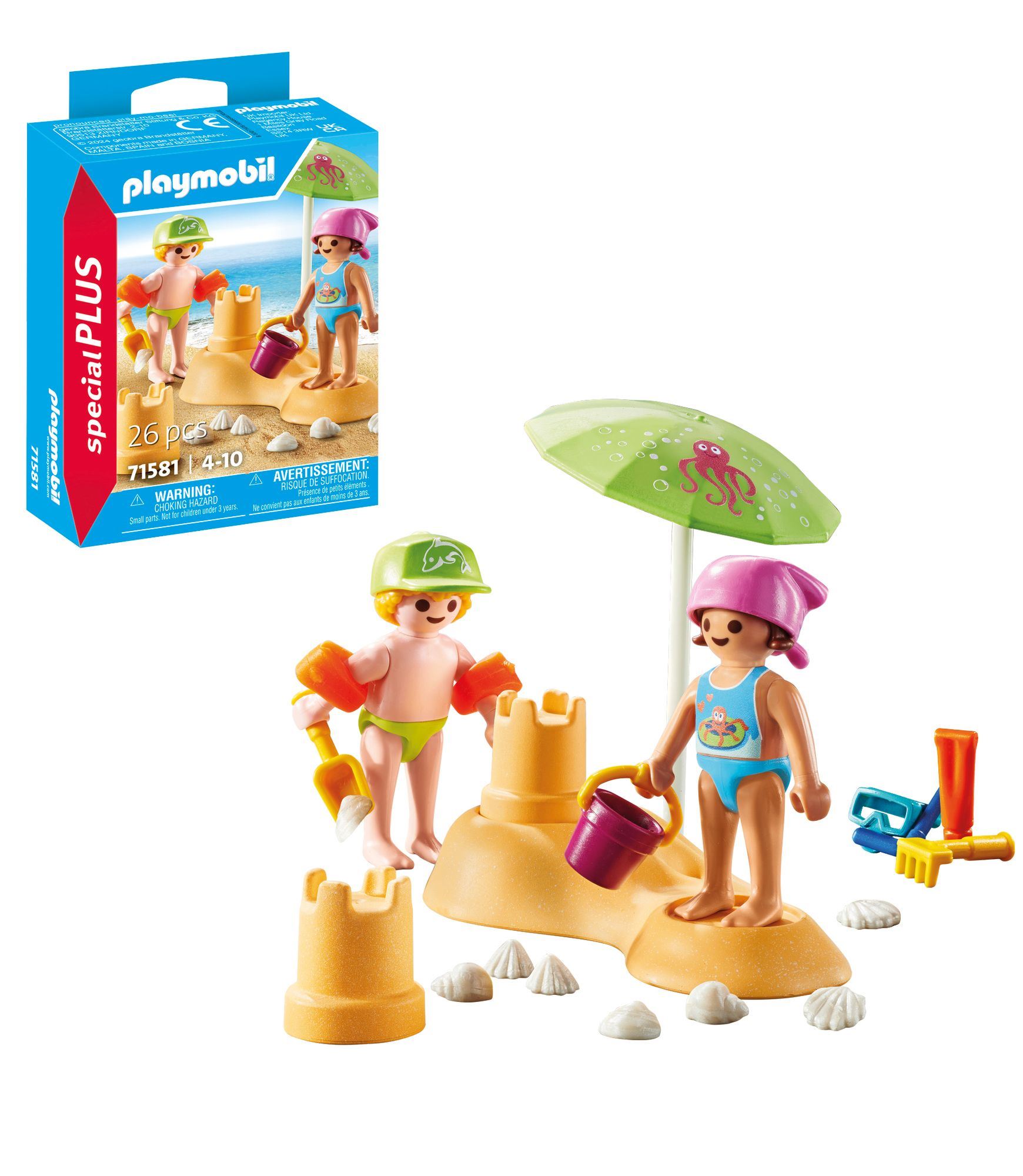 playmobil niÑos con castillo de arena ( 71581)