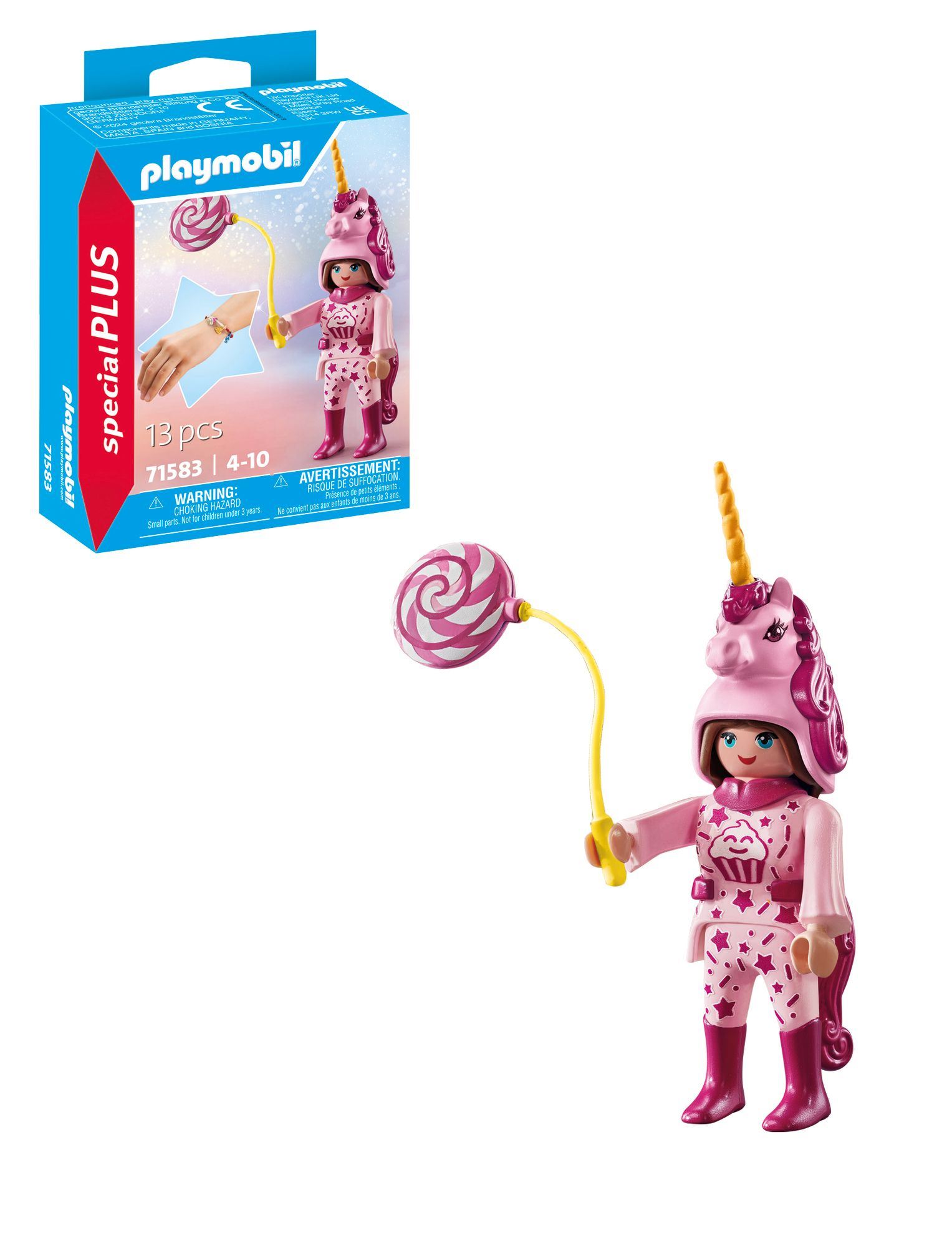 playmobil mujer con disfraz unicornio ( 71583)