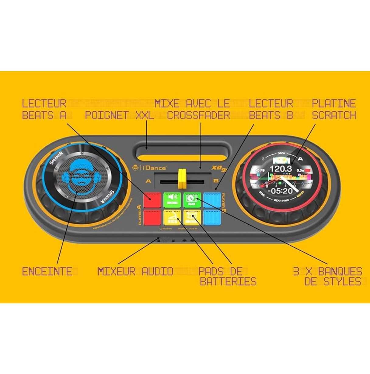 idance mesa de mezclas dj 7 en 1 ( cefa - 00350)