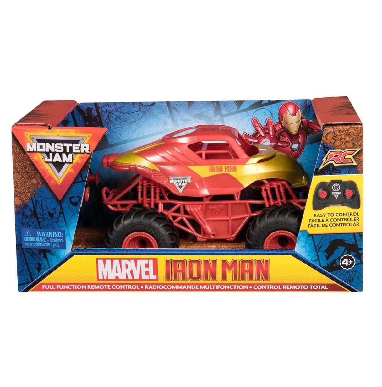 monster jam marvel r/c iron man 1:24 ( spin master -  6069959)