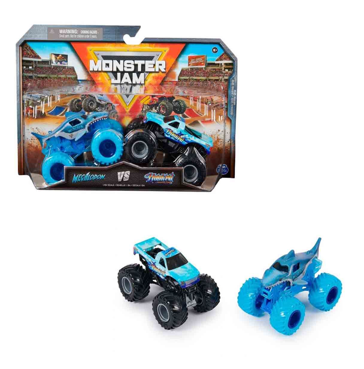 monster jam 1:64 megalodon vs hooked ( spin master - 6069872)